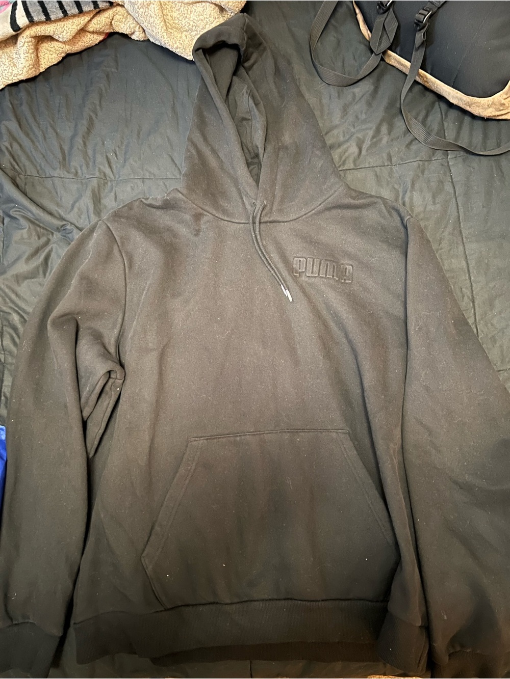 Puma Women’s Black Crewneck Hoodie with Subtle Logo